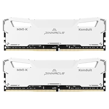 Timetec Kit Pinnacle Konduit de 32 GB (2 x 16 GB) DDR4 3200MHz PC4-25600 CL16-20-20-40 XMP2.0 Overclocking 1,35V Dual Rank compatível com AMD e Intel Desktop Gaming PC Módulo de Memória - Branco