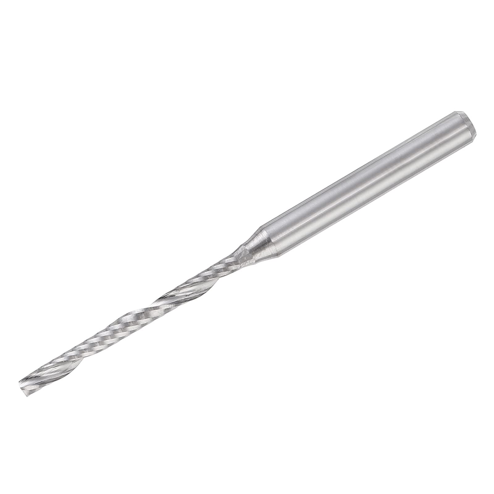 QUARKZMAN 3,175mm 1/8" Vástago 2mm x 22mm Espiral Enrutador Brocas x 1uds Sólido Carburo CNC Extremo Molino para Corte Acrílico Plástico Resina Madera [Simple Flauta]