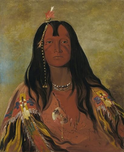 Impressions d'art Mural Pas de cornes sur sa tête toile George Catlin 60x90cm