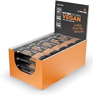 Getbuzzing Nut Free Oat Flapjack - Healthy Snack & Energy Bars - Running, Gym, Cycling - Breakfast Snack - Made in the UK - Wowbutter Pack of 24