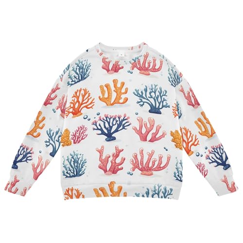 JUNZAN Cute Coral White Little Kids Sweatshirt Hoodie Long Sleeve Sweatshirt With Hoodie Party 4T