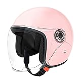 Yongmcxhhj Casco de Moto Ligero | Casco Abierto de Motocicleta | Equipo de protección Transpirable con Visera para Hombre y Mujer | Desplazamiento al Aire Libre Scooter Moto Deportiva
