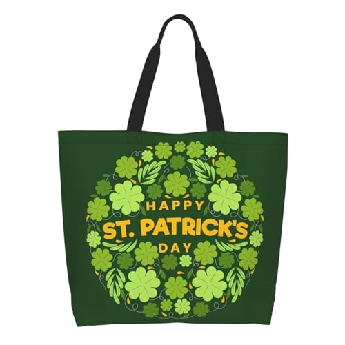 St.Patrick's Day Tote Bag Large Interior Pocket Tote Bag Reusable Shoulder Tote Bags Travel Bags