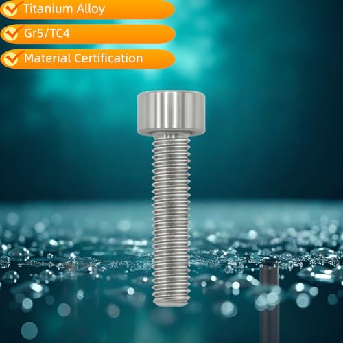 Image of M8x30mm Titanium Bolts, Natural Color, 6PC | Lightweight Hex Socket Screws, MTB /Road Bike /Motorcycle, Corrosion Resistant, Marine Grade Fasteners