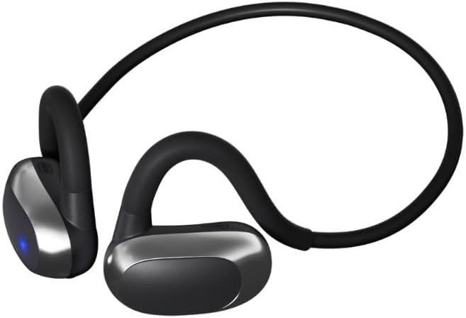 F25B IPX7 Waterproof Sports Bluetooth Earphones with Air Conduction, Submersible, Titanium Alloy Ear Hooks, No-in-Ear Design, Magnetic Charging (黑色)