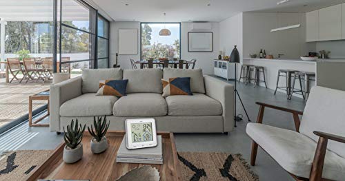 Foto von TFA Dostmann Wetterstation Funk Life, digitale Funkwetterstation, Luftfeuchtigkeit, Temperatur, mit Hintergrundbeleuchtung, Wettersymbole, weiß, L 138 x B 28 (67) x H 125 mm