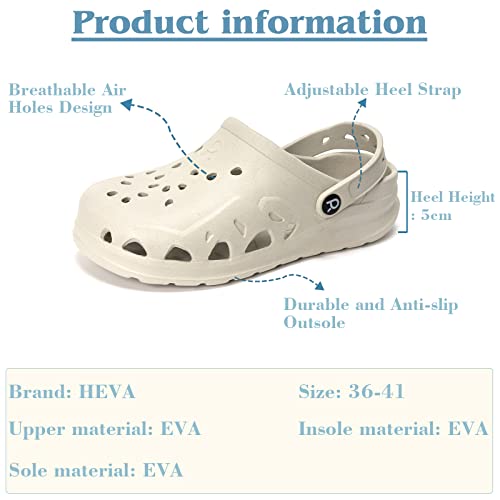 Image of HEVA Womens Garden Clogs | Classic Slip-on Slippers,Quick Drying Sport Sandals