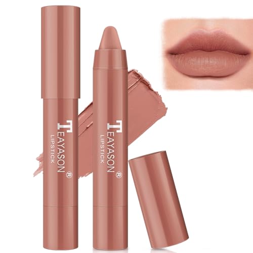 Matte Long Lasting Lip Sticks - Lip Pencil Water Crayon Proof Velvet Natural Lipstick (02#, 18.3g)