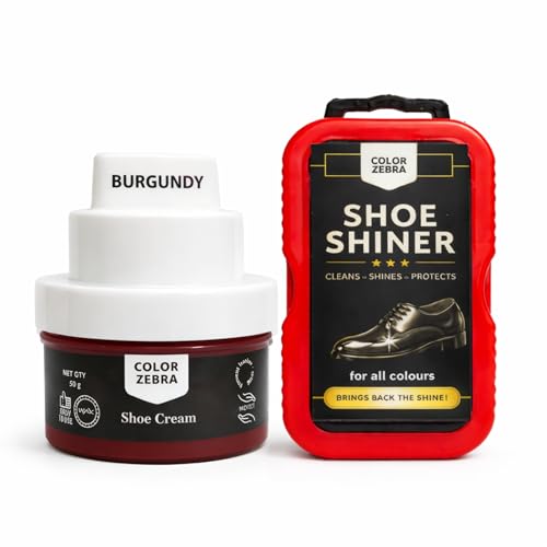 Image of Color Zebra Cream Shoe Polish (Pack 50 Grams) and Shoe Shiner| Carnauba Wax Shoe Polish Cream with Silicon Oil and Leather Conditioner