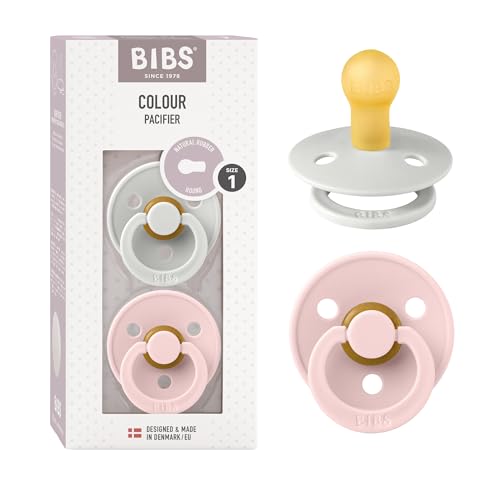 Image of Bibs Pacifiers Color Collection, Set of 2 BPA-Free Latex Pacifiers Made in Europe, Round Nipple Baby Pacifier.