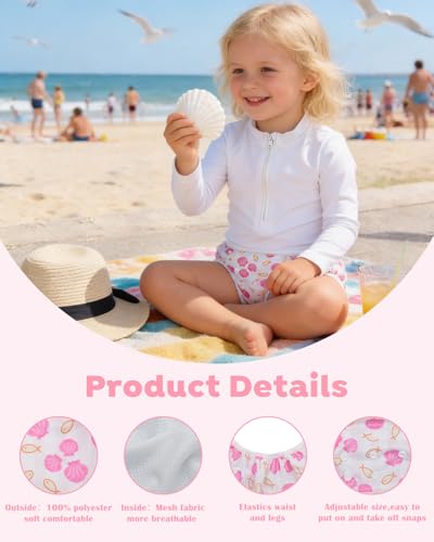 Image of ALVABABY Large Cloth Swim Diaper 3pcs Baby Toddler Infant Snap Reusable Adjustable Swimming Diaper Baby Boy and Girl 3ZSWY75