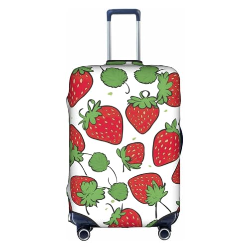 Strawberry Pattern Print Personalized Travel Luggage Cover With Zipper, Elastic Luggage Cover,For Daily Use