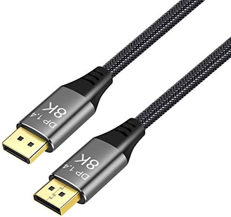 YIWENTEC 1M 3.3FT Copper Cord Ultra HD 8K 4K DisplayPort Cable DP 1.4 8K@60Hz 4K@144Hz High Speed 32.4Gbps HDCP 3D Slim and Flexible DP to DP Cable (1M, 8K)