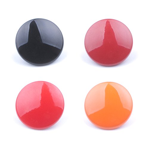 VKO Soft Metal Shutter Release Button Brass Compatible with Fujifilm X-T30 X-T3 X100F X-T20 X-PRO2 X-T2 X30 X100S X-E2 X-T10 X-E3 Pen-F Camera Black Red Dark-red Orange 10mm Convex Surface(4 Pack)