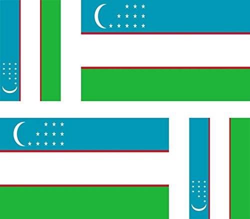 Akachafactory 4 x Autocollant Sticker Voiture Moto Valise pc Portable Drapeau ouzbekistan ouzb