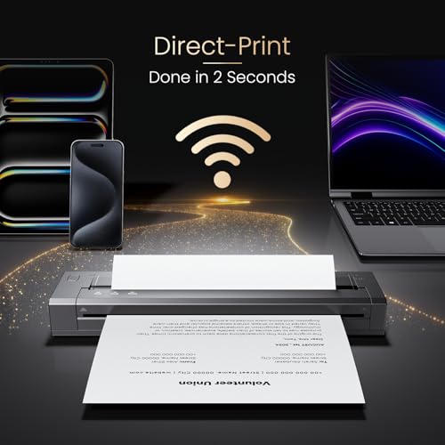 Image of Phomemo G100 Pro WiFi Direct Print Portable Printers Wireless for Travel,Compatible with AirPrint, Thermal Inkless Printer, Supports 8.5 inchx11 inchUS Letter, Compatible with iOS, Android, Windows, Mac