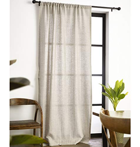 Best Cyber Deals 🔥 Solino Home Zoe Sheer Curtain – 52 x 108 Inch, Rod Pocket Window Panel - Linen X Cotton Curtain  – Celista Natural