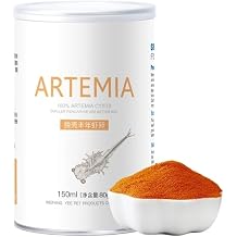 HEPBAK 150ml 80g Artemia Shelling Eggs Brine Shrimp Shelling Eggfood Aquarium Hatching Tropic Fish Food for Feeding Baby Fishes