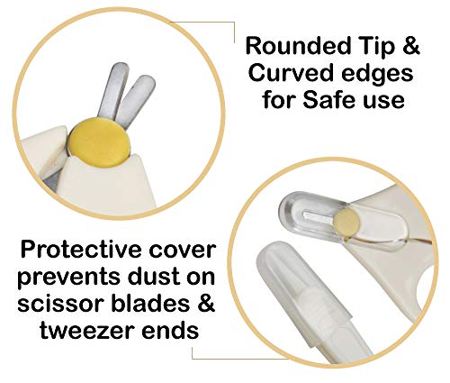 LuvLap-Baby-Grooming-Scissors-Nail-Clipper-SetKit-Manicure-Set-4pcs-White-0m LuvLap Baby Grooming Scissors & Nail Clipper Set/Kit, Manicure Set, 4pcs, White, 0m+