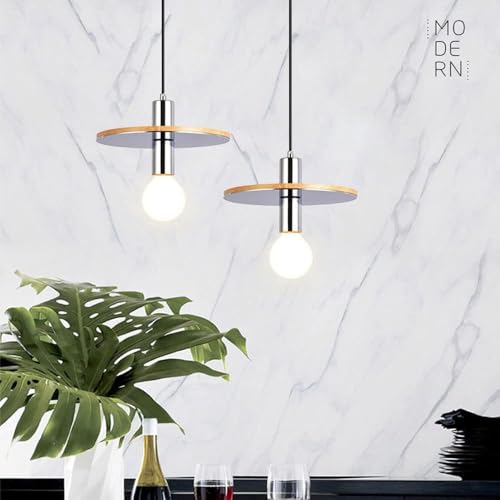 Suspension design fer forgé et bois massif à éclairage ciblé - 4