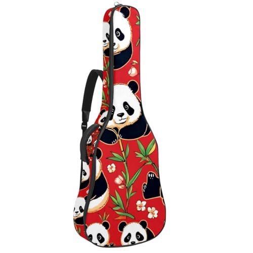 Sac guitare acoustique imperméable 42.9" avec poches et motif panda