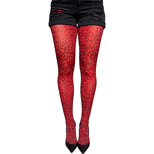 Red Leopard Tights For Women2