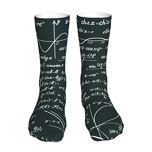 AOOEDM Handgeschriebene mathematische Formeln Mustersocken für Männer Frauen Lässige kurze Socken 40 cm Sportsocken Komfortschlauchstrümpfe Cover