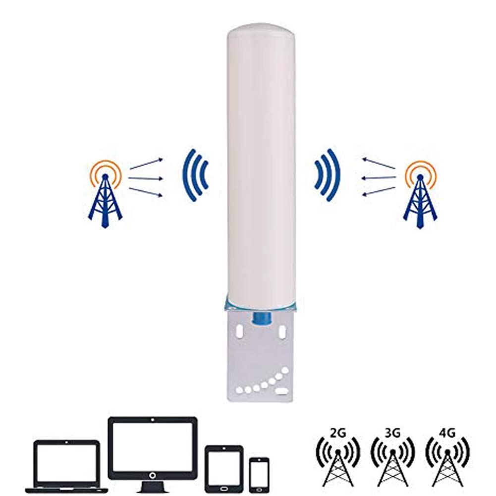 Amplificateur 4G Repeteur 4G Amplificateur Reseau Mobile 5 Bandes, 1 à 2 | Améliorez 2G/3G/4G/partie 5G, Deux Antennes D'intérieur