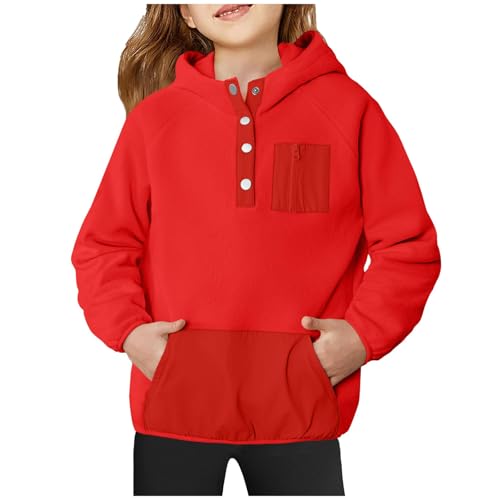 Oversized Hoodies for Girls 2025 Half Button Down Long Sleeve Hooded Pullovers Preppy Sweatshirt Tween Clothes 5-13T