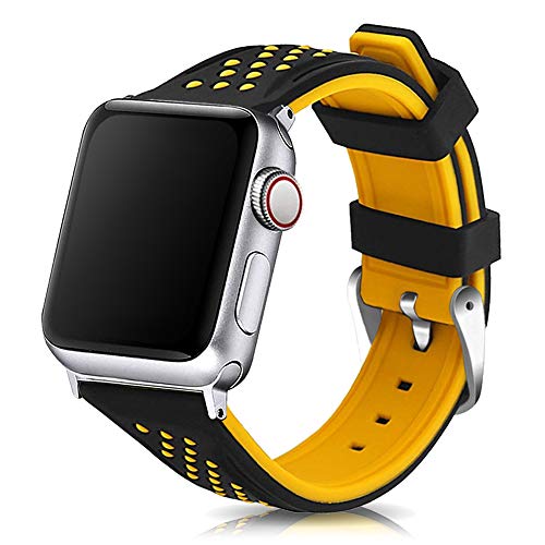 コンパチブル Apple Watch 交換用ラバーベルト 41mm/40mm/38mm 49mm/45mm/44mm/42mm iWatch Series 8/7/6/5/4/3 Ultra/SE 潜水用防水防汗腕時計 シリコンバンド ゴムストラップ ウレタン スポーツ 男女通用