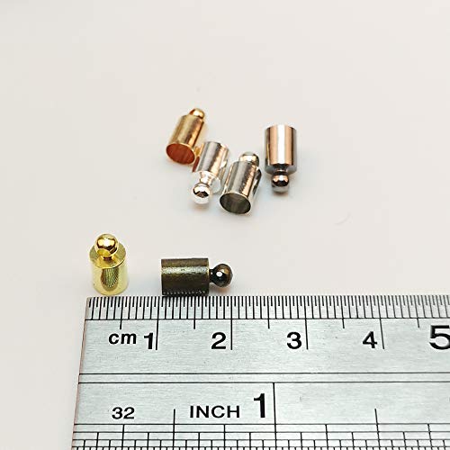 Chenkou Craft 1 Box 180Pcs 6 Colors Brass Cord Ends Cap Glue-In End Cap Leather Cord Finding Kit For Kumihimo Jewelry And Tassel (Mix, 5X9Mm) #TOP3