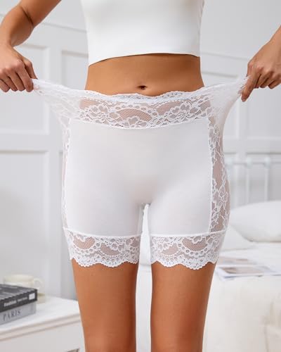 Image of Hibluco Women Lace Slip Shorts Anti Chafing Boyshorts Under Dresses