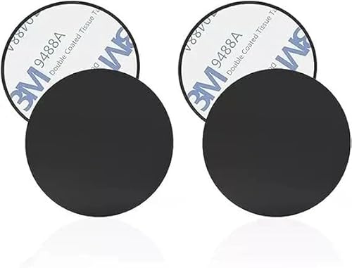 Magnetic Round Metal Plates for Car Phone Holder – Strong Adhesive Replacement Pads | Universal Metal Discs for Dashboard, Air Vent & Magnetic Mounts | Secure Grip for Smartphones & GPS Devices