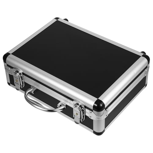 LIFKOME Aluminium Werkzeugkoffer Schwarz Leicht Metall Hartschale Tragbar Sicher Vielseitig für Reisende Handwerker Multifunktionale Aufbewahrungstasche