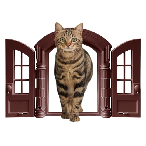 Puerta interior para gatos elegante: gatera retro tipo panel francés 7