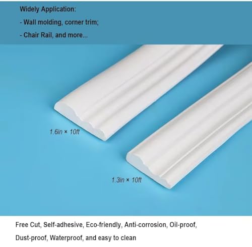 Moldura autoadhesiva de pared flexible que decora sin clavos ni obras 4
