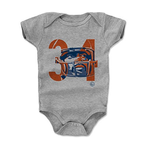 500 LEVEL Walter Payton Baby Infant One Piece Bodysuit (6M, Heather Gray) - Walter Payton Tribute 34