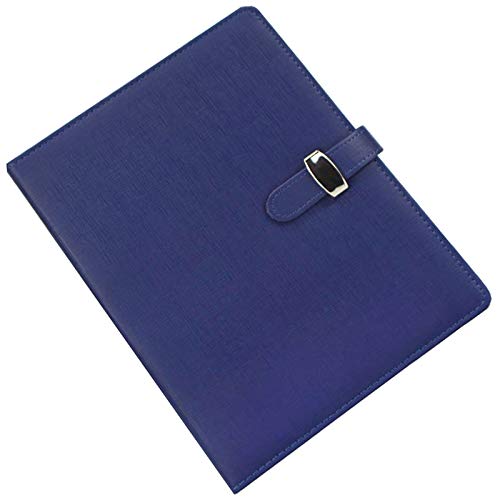 TopHomer Binder Notebook Loose Leaf Notepad Reusable Refillable Notebook Leather Business Meeting Notebook Classic Lined with Pocket & Pen Holder (A5-Blue) — image 1