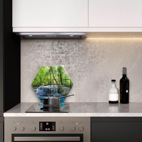 Planche à découper induction 40cm Wallfluent hectagonale motif cascade pour cuisine