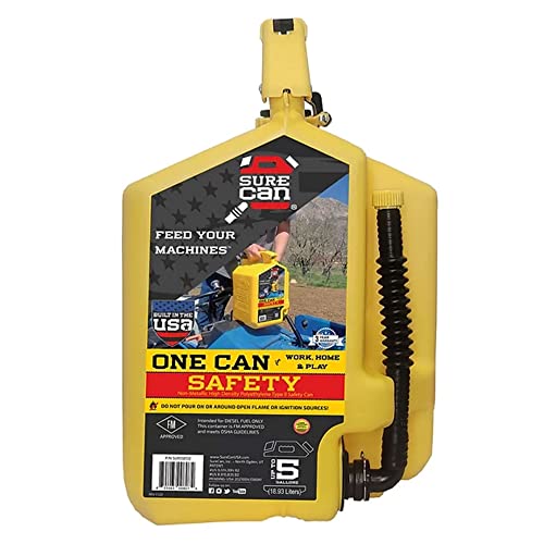 Surecan SURE CAN - SUR5SFD2 - 5 DIESEL - 2/PACK 5 Gallon Spill Free Type Ii Self Venting Kerosene Safety Can W/Flexible Rotating Spout thumb #2