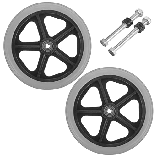 FOMIYES Wheelchair Accessory Front Wheel Replacement 7 Inches Real Tire Anti-wear Multipurpose