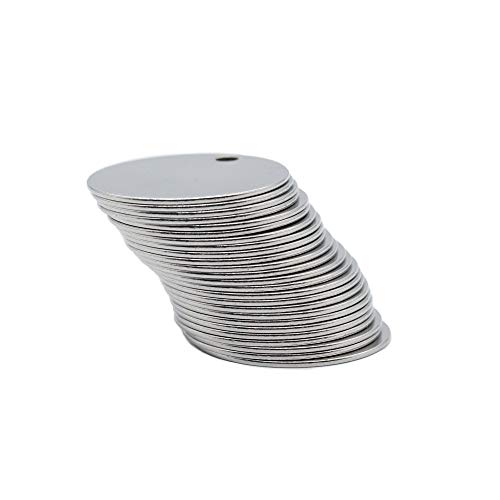 Staymax 1.18 Inch Round Stamping Blanks With Hole Stainless Steel Blank Tags 25 Pack #TOP4