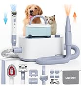 LOVEEPEE Dog Grooming Vacuum Kit, Dog Vacuum for Shedding Grooming Hair Dryer Kit, 9-in-1 Pet Bru...