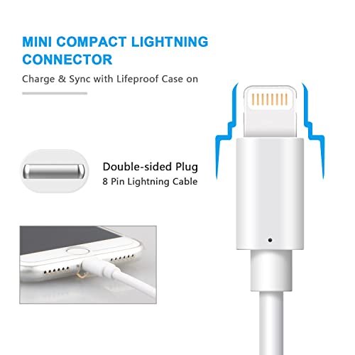 Image of iPhone Charger Cable Lightning BUDGET & GOOD 3PACK 3FT 8 pin Charging Cables USB Charger Cord, Compatible with iPhoneX 8 7 7 Plus 6s 6s 6 6 Plus 5 5S 5C SE iPad and iPod (White)