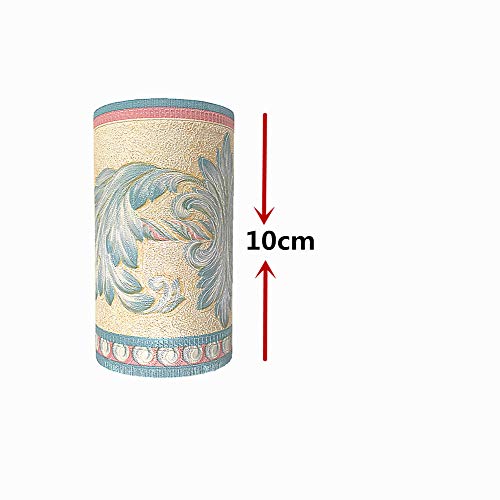 Simplemuji Self Adhesive 3D Blue Flower Waterproof Wallpaper Border Peel And Stick For Bathroom Kitchen Counter Top Tiles Sticker,4 Inch By 16.5 Feet #TOP4