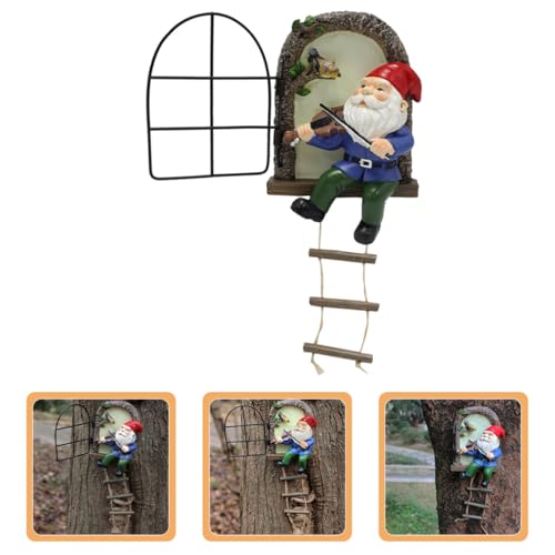 Gnome de jardin résine violon, déco extérieure robuste sans risque de casse - 8