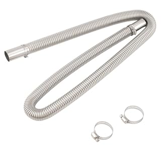 Flexible Exhaust Pipe 120cmfor Diesel Heater - Stainless Steelwith Clamps, 2.5cm Inner Diameter, Durable Heat Resistant Replacement for Parking Air Heater