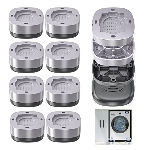 Suuwwn Machine à Laver Coussinets Pied Patins Anti Vibration Tampons À Pied Machine À Laver Pied Anti Bruit Tampons À Pied Patin Machine à Laver Anti Vibration Antidérapant Tampon Anti-vibration 8pcs Cover