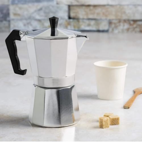 Cafeteira Italiana Inox Moka 6 Xícaras Ke Home Aço Inoxidável De Fogão 300ml café expresso, prata ca