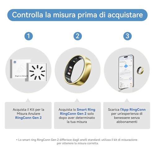 Ringconn Gen 2 Smart Ring, Primo Al Mondo Con Monitoraggio Osa, Nessun Abbonamento All'app, 12 Giorni Di Batteria, Tracker Di Stress/Frequenza Cardiaca/Salute Femminile, Compatibile Con Android E Ios - 2
